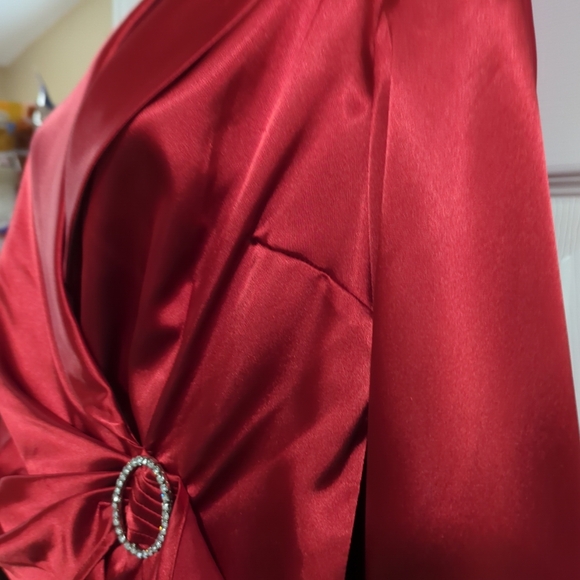 Vtg. 90's Sherry Martin New York Pantsuit Sz 6 Red/Black 2 Pc Wide Leg Pants/Jac - Picture 6 of 16